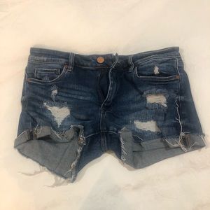 BlankNYC denim distressed cuffed shorts